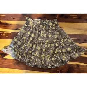 Altar'd State Flower Skirt Size Small Summer Fall Pull On Comfy Mini Skirt
